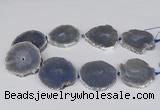 CNG3186 15.5 inches 40*45mm - 45*55mm freeform plated druzy agate beads