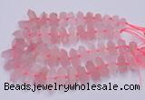 CNG3201 10*25mm - 12*45mm faceted nuggets rose quartz beads