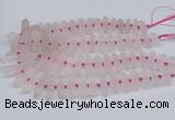 CNG3215 10*25mm - 12*50mm faceted nuggets matte rose quartz beads