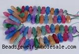 CNG3228 10*25mm - 12*50mm faceted nuggets agate beads