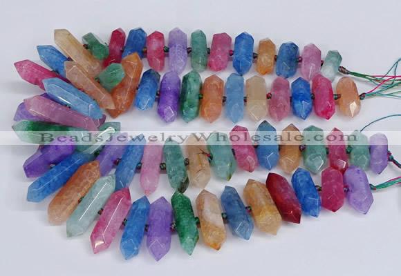 CNG3228 10*25mm - 12*50mm faceted nuggets agate beads