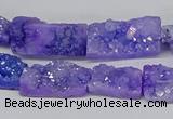 CNG3251 15.5 inches 8*15mm - 11*20mm freeform plated druzy agate beads