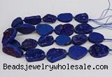 CNG3278 22*30mm - 30*40mm freeform plated druzy agate beads