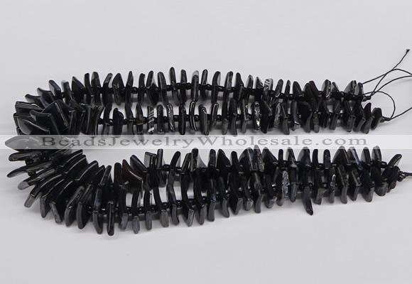 CNG3318 15.5 inches 8*12mm - 15*20mm freeform black agate beads