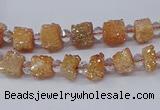 CNG3321 15.5 inches 4*6mm - 8*10mm nuggets plated druzy agate beads