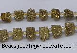 CNG3325 15.5 inches 4*6mm - 8*10mm nuggets plated druzy agate beads