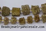 CNG3337 15.5 inches 6*8mm - 10*14mm nuggets plated druzy agate beads