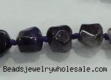 CNG337 15.5 inches 8*10mm - 15*18mm faceted nuggets amethyst beads