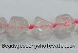 CNG339 15.5 inches 8*10mm - 15*18mm faceted nuggets rose quartz beads