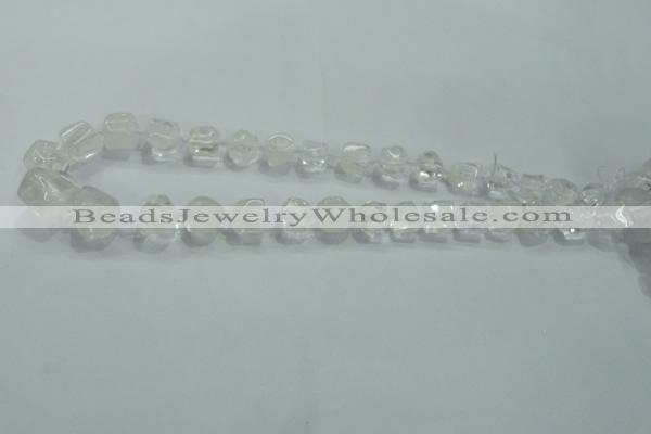 CNG341 15.5 inches 8*10mm - 15*18mm faceted nuggets white crystal beads