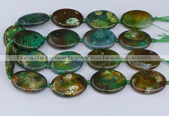 CNG3454 15.5 inches 30*40mm oval dragon veins agate beads