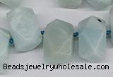 CNG3526 Top drilled  13*18mm - 15*20mm faceted nuggets amazonite beads