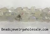 CNG3545 15*20mm - 20*25mm nuggets plated rough white crystal beads