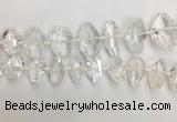 CNG3594 15*25mm - 25*35mm faceted nuggets white crystal beads