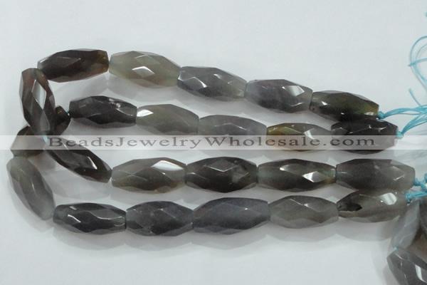 CNG373 15.5 inches 20*35mm faceted nuggets grey agate beads