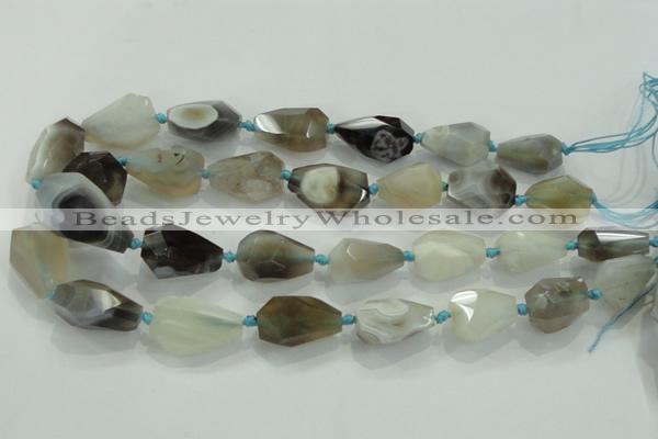 CNG375 15.5 inches 15*20mm – 20*35mm faceted nuggets agate beads