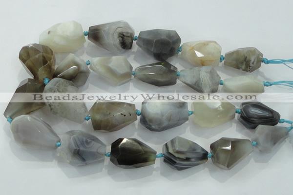 CNG376 15.5 inches 18*22mm – 25*38mm faceted nuggets agate beads