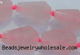 CNG384 15.5 inches 15*20mm – 25*30mm faceted nuggets rose quartz beads