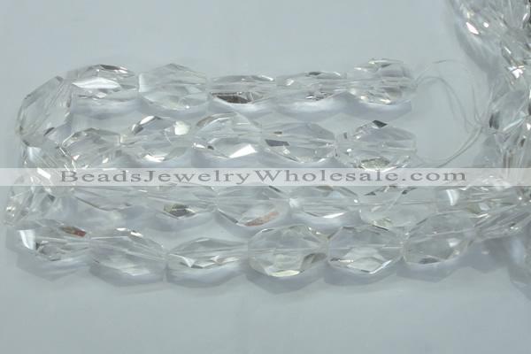 CNG403 15.5 inches 18*30mm faceted nuggets white crystal beads