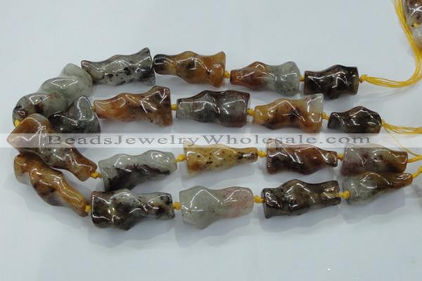 CNG425 15.5 inches 20*30mm - 20*45mm nuggets colorfull-phantom beads