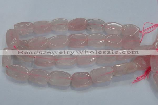 CNG450 15.5 inches 15*22mm faceted nuggets rose quartz beads