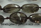 CNG475 15.5 inches 15*20mm - 25*35mm faceted nuggets smoky quartz beads