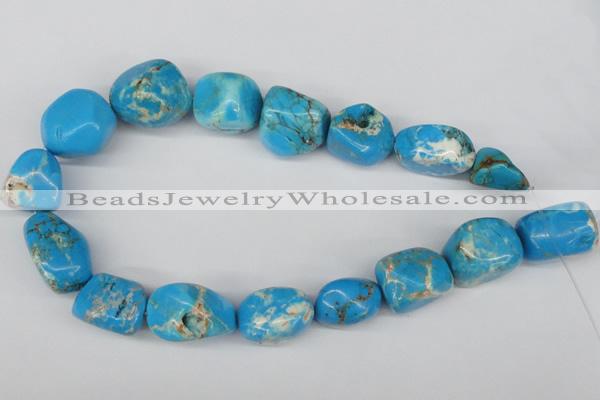 CNG48 15.5 inches 20*25mm nuggets dyed turquoise gemstone beads