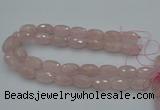 CNG5004 15.5 inches 15*25mm faceted rice rose quartz beads