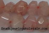 CNG5005 15.5 inches 12*16mm - 15*20mm faceted nuggets rose quartz beads