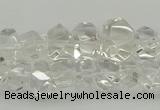 CNG5022 15.5 inches 6*8mm - 10*14mm faceted nuggets white crystal beads