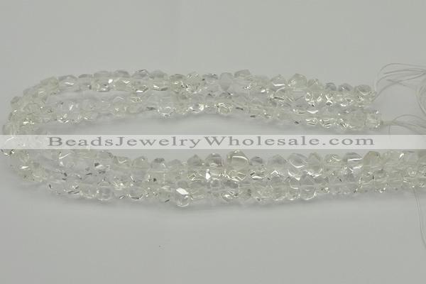 CNG5022 15.5 inches 6*8mm - 10*14mm faceted nuggets white crystal beads