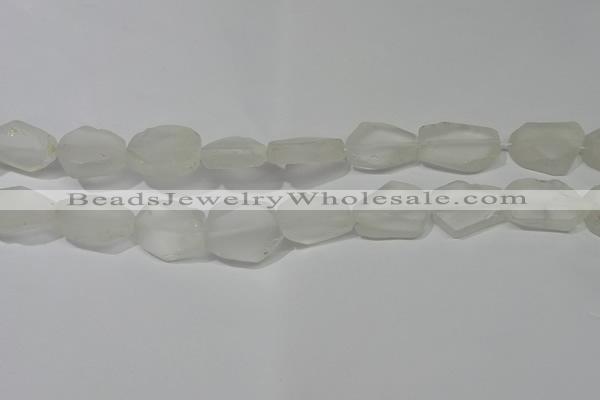 CNG5112 15.5 inches 14*20mm - 18*25mm freeform matte white crystal beads