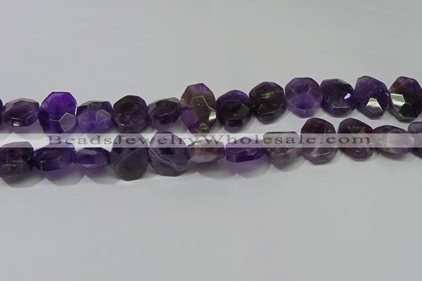 CNG5132 15.5 inches 15*18mm - 15*20mm faceted freeform amethyst beads