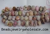 CNG5205 12*16mm - 15*20mm faceted nuggets pink opal gemstone beads