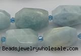 CNG5228 15.5 inches 12*16mm - 15*25mm faceted nuggets aquamarine beads