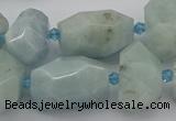 CNG5230 15.5 inches 12*16mm - 15*25mm faceted nuggets aquamarine beads