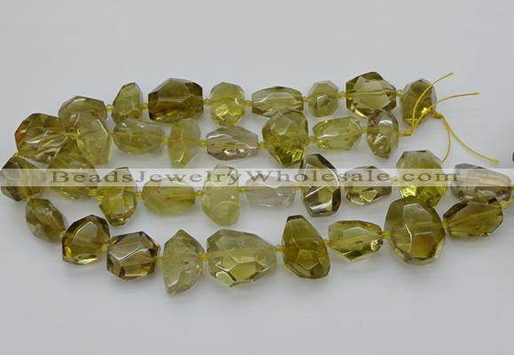 CNG5236 15.5 inches 13*18mm - 18*25mm faceted nuggets lemon quartz beads