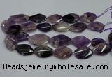 CNG5264 20*30mm - 22*35mm faceted freeform dogtooth amethyst beads