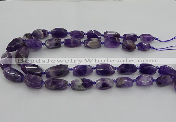 CNG5266 15.5 inches 10*15mm - 15*25mm faceted nuggets amethyst beads