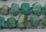 CNG5270 15.5 inches 8*12mm - 12*16mm faceted nuggets amazonite beads