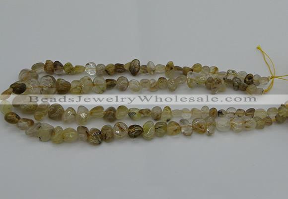 CNG5297 15.5 inches 5*8mm - 12*16mm nuggets golden rutilated quartz beads