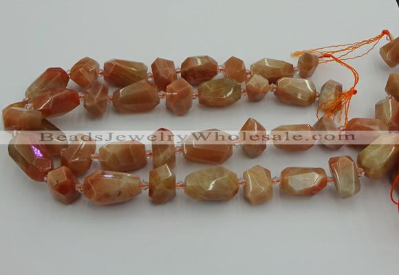 CNG5305 15.5 inches 12*16mm - 15*20mm faceted nuggets moonstone beads