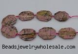 CNG5316 15.5 inches 25*35mm - 35*45mm freeform rhodonite beads