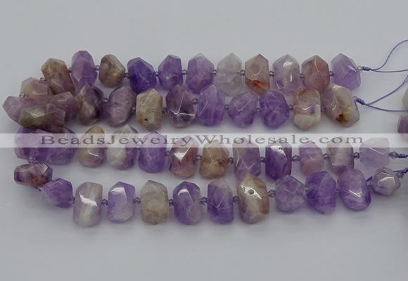 CNG5328 12*16mm - 15*20mm faceted nuggets lavender amethyst beads