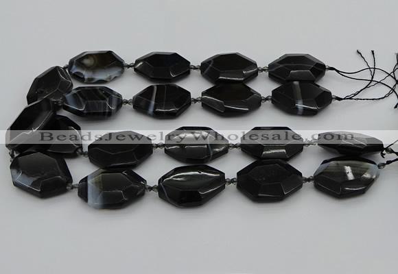 CNG5350 15.5 inches 25*35mm - 30*40mm faceted freeform agate beads