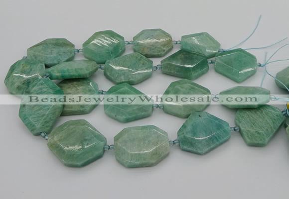 CNG5353 15.5 inches 20*30mm - 35*45mm faceted freeform amazonite beads