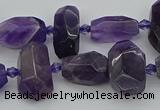 CNG5370 15.5 inches 10*15mm - 15*25mm faceted nuggets amethyst beads