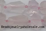 CNG5371 15.5 inches 12*16mm - 18*25mm faceted nuggets rose quartz beads