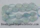 CNG5375 15.5 inches 20*30mm - 35*45mm faceted freeform aquamarine beads