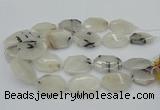 CNG5376 20*30mm - 35*45mm faceted freeform black rutilated quartz beads